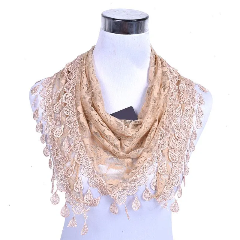 Luxury Brand Design Summer Lady Lace Scarf Flexible Women Triangle Bandage Floral Scarves Shawl Marriage L5a15822