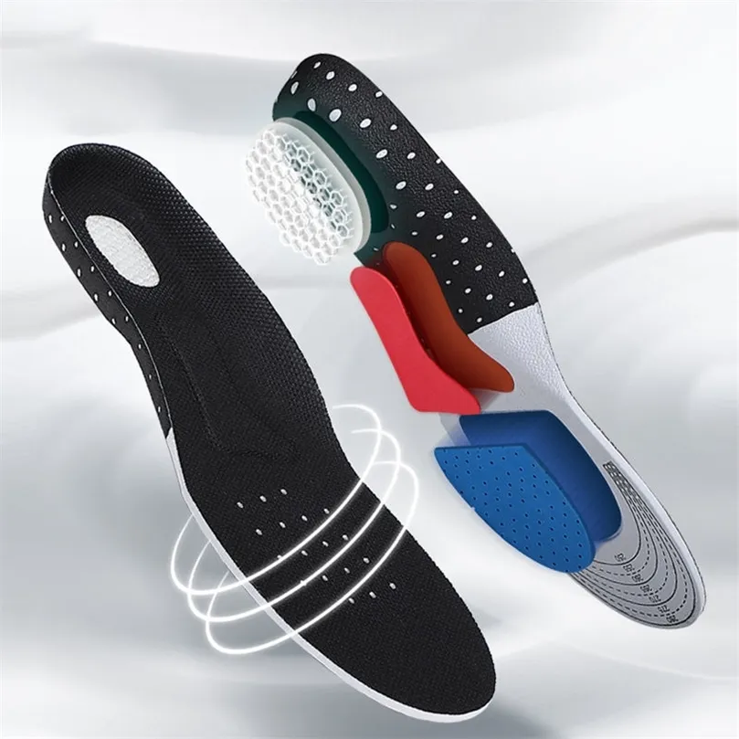 Cuttable Silicone Insules for Shoes Sole Mesh Deodorant Breatble Cushion Running Insoles For Feet Man Women Orthopedic Insoles 220713