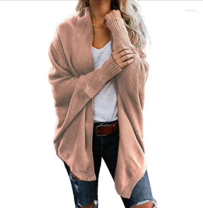Kobiety swetry europejskie i amerykańskie luźne sweter swetrowe solidny kolor wszechstronny kurtka