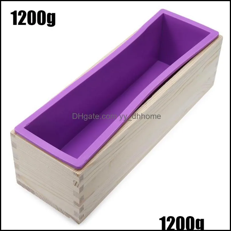High Quality 1200g Soap Loaf Mold Wooden Box DIY Making Tool Rectangle Silicone Moulds Baking