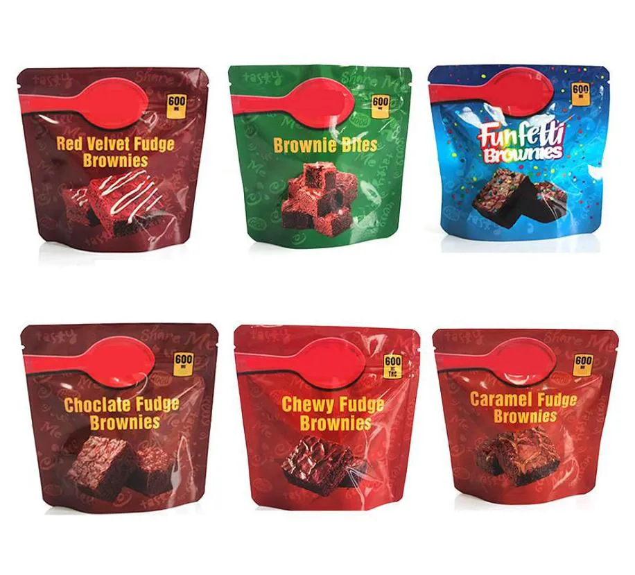 Infused Brownies Packaging Bag 600 mg Cake Empty Chewy Funfetti Fudge Chocolate Snack Bites Red Velvet