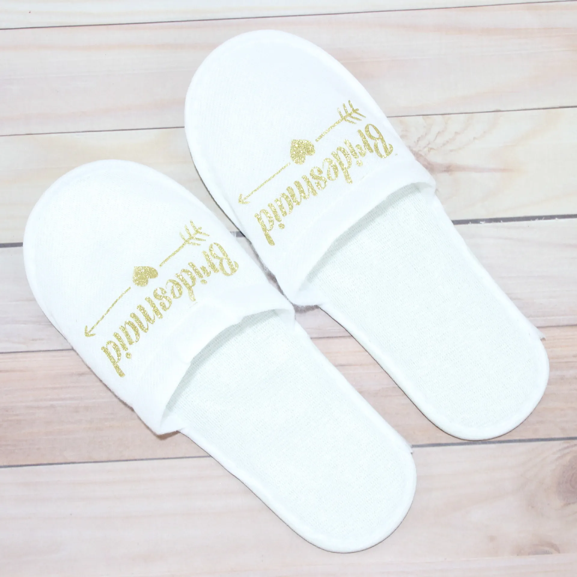 Trouwschoenen Gepersonaliseerde bruidsmeisje slippers Bruiloft Bridal Douchefeestje Geschenk van honor