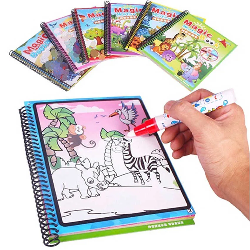 20 Style Magic Water Drawing Book Colorning Doodle Pen Paint Board for Kids Toys 5pcs Gholesale Hift