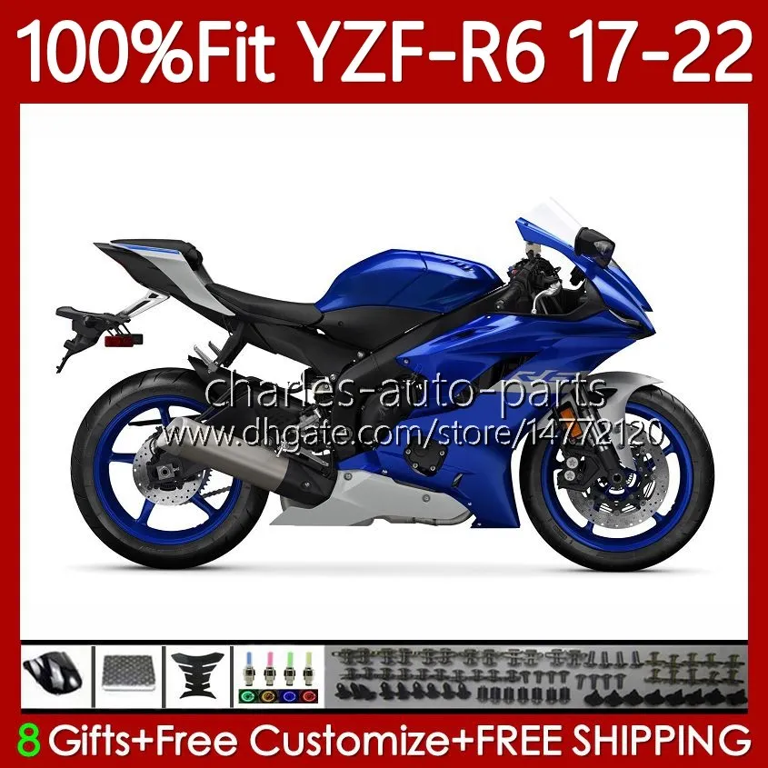 Corps OEM Pour YAMAHA Usine Bleu YZF R6 R 6 600 CC YZF-R6 2017 2018 2019 2020 2021 2022 Carrosserie 119No.103 YZF-600 YZF600 17-22 YZFR6 17 18 19 20 21 22 Carénage de moulage par injection