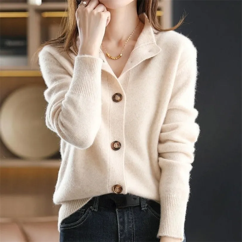 Kaszmirowy sweter Vintage swetry sweter dla kobiet estetyczny Trend zimowy luksusowe dzianinowe topy swetry rozpinane kobieta projektant 220817