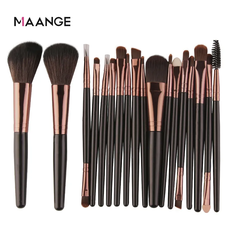 Maange 18 PCS Professional Makeup Brush Set Foundation Powder Contour Eyeshadow Synthetic Hair Face Eye Make Up Kit Tools 220722