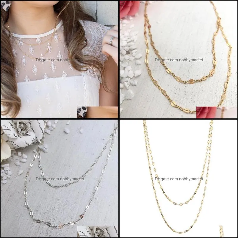 Chokers 2022 Fashion Women European And American Overlapping Clavicle Chain Necklace Sexy Party Stainless Steel