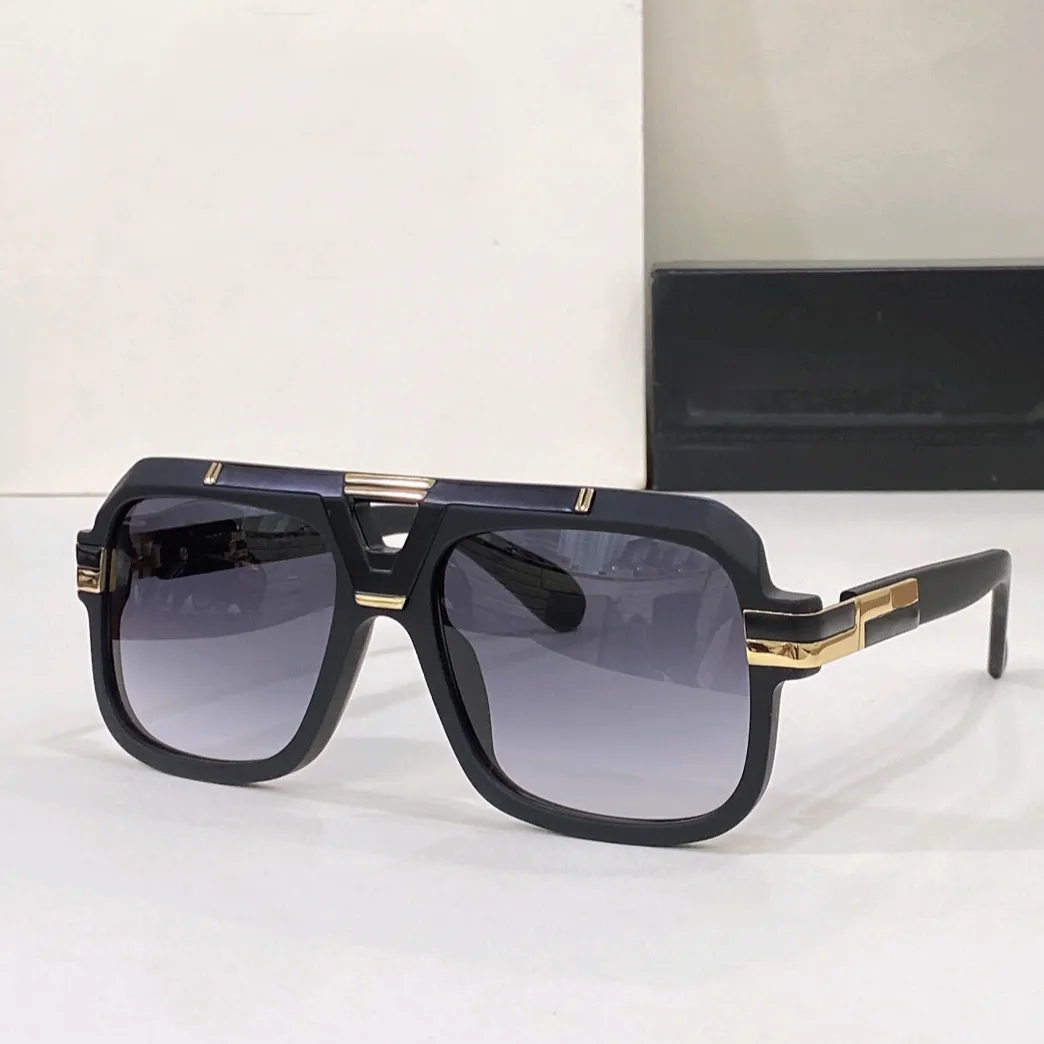 Vintage 664 Sonnenbrille für Männer matte schwarze/graue Gradientenlinsen Sonnies Mode Summer Shades Sonnenbrille UV400 Brillen