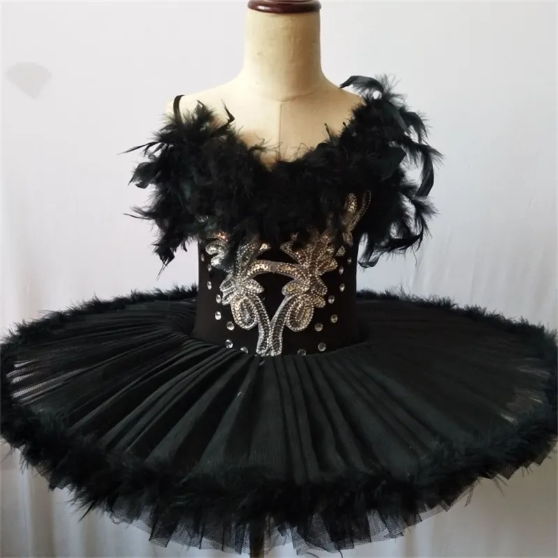 Branco Preto Ballet Tutu Pena Lago dos Cisnes Vestido Mulheres Criança Meninas Profissional Ballet Tutu Vestido Bailarina Crianças Meninas Roupas de Dança 220609