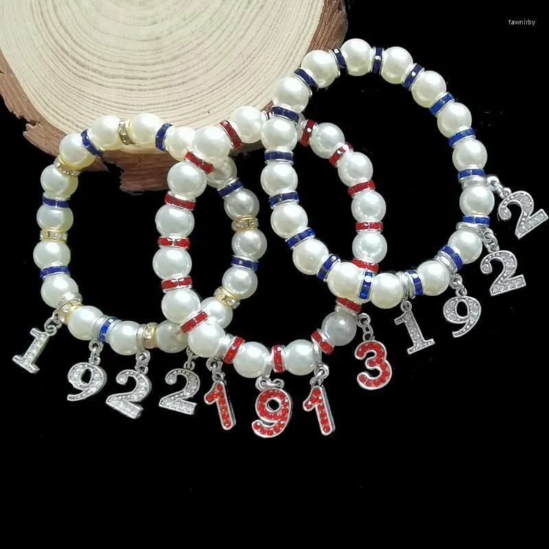 Beaded Strands Sorority Greek Number 1922 1920 1913DIY Charm Stretch Bracelet Jewelry Accessories Fawn22