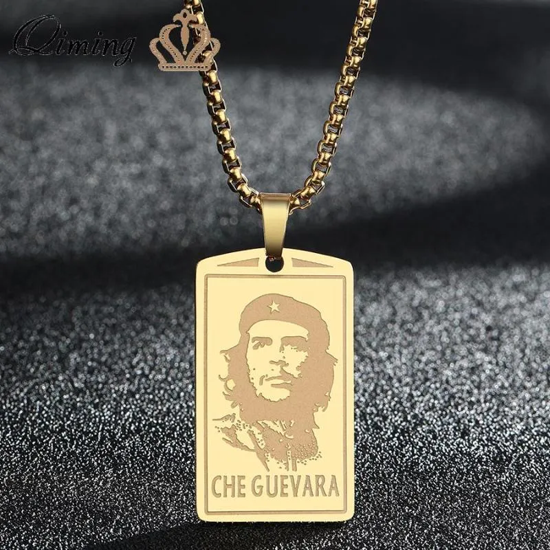 Collares pendientes El collar de Ernesto Che Guevara para mujer Una colección de gran personaje Acero inoxidable Hombres GiftPendant