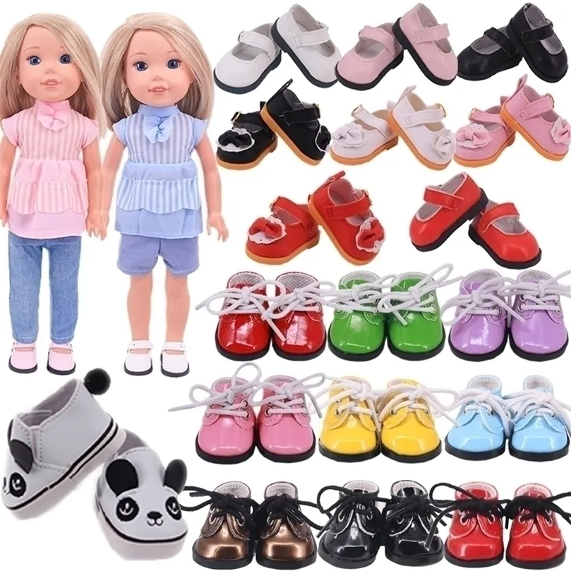 Doll Clothes Shoes 5Cm Panda Shape For 14 Inch Wellie er 3234 Cm Paola Reina Dolls Shoes 20Cm Kpop Star EXO DollKids Toy 220815