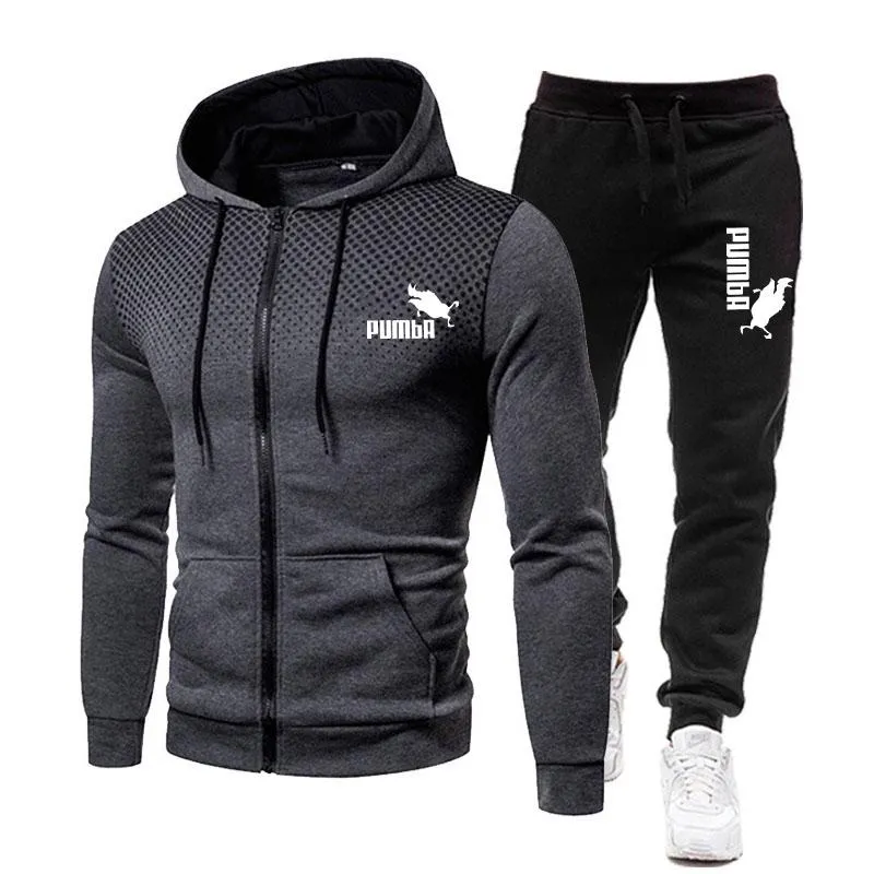 Tute da uomo Moda Uomo Marca Tuta Set 2022 Primavera Autunno Pumba Cotone Casual Sportwear Homme Giacca Abiti Streetwear ClothingMe