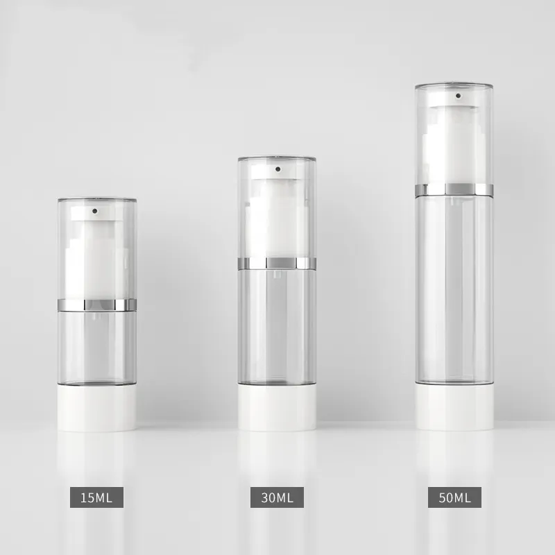 300pcs 15ml 30ml 50ml Empty Plastic Cosmetic Bottle Travel Liquid Bottles Transparent Airless Pump Vacuum Container