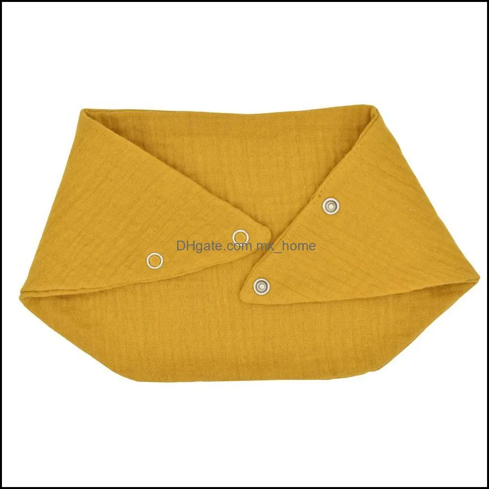 15629 infant baby cotton gauze scarf bib double drool scarf adjustable triangle organic baby bandana scarves bibs with snaps