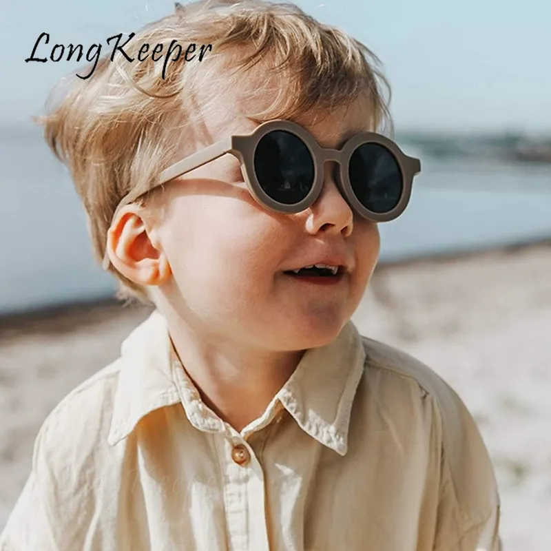 LongKeeper ronde enfants lunettes de soleil filles mode rétro enfants lunettes bébé garçons Anti UV soleil Vintage coloré lunettes UV 220705