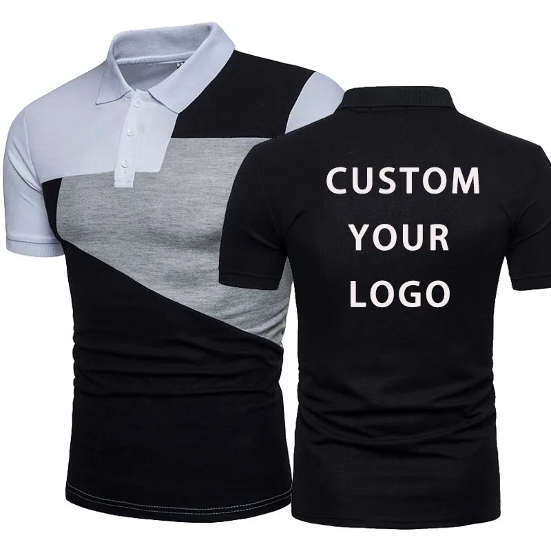 Mężczyźni krótkie rękawowe koszulki polo t-shirt moda kolokacja crossborder dwa kolorowe splicing męskie T-shirt niestandardowy 220609