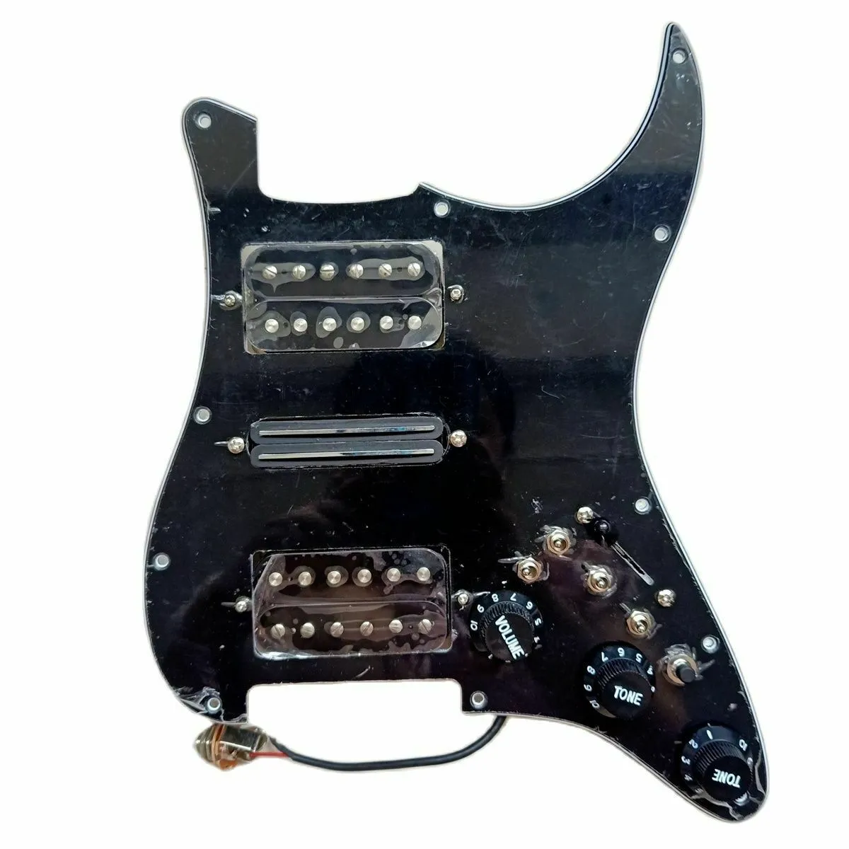 Upgrade geladen Prewire HSH Packguard Pickups Set 7 Way Switch Black Alnico 5 Pickups FD Guitar 4 Single Cut Way Switch 20 tonen