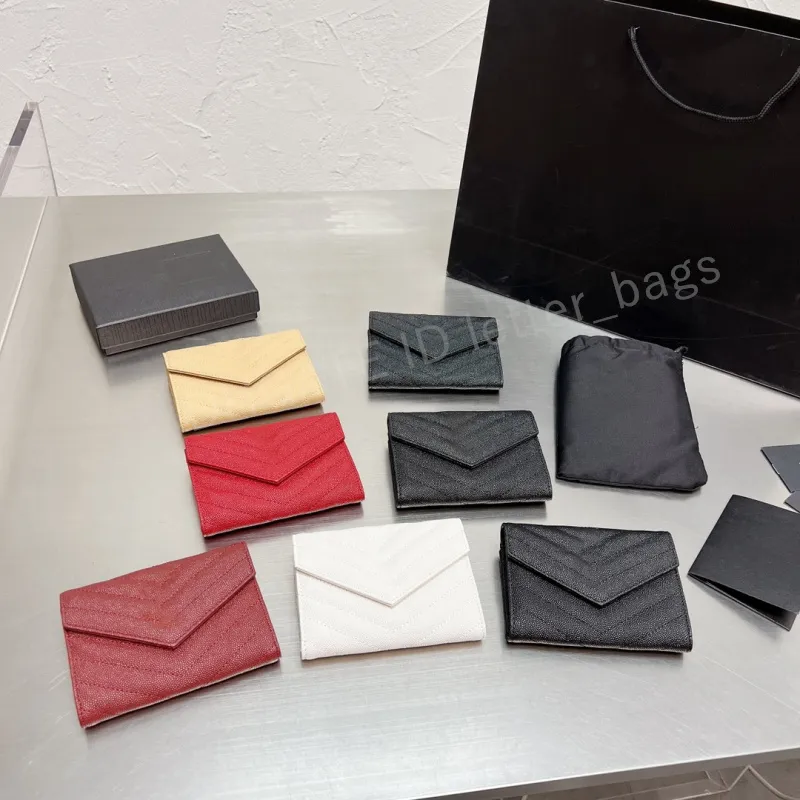 Luxury Design card holder womans wallet Solid color letter mini buckle High quality women purse original box wallets serial number date code fashion Light Practica