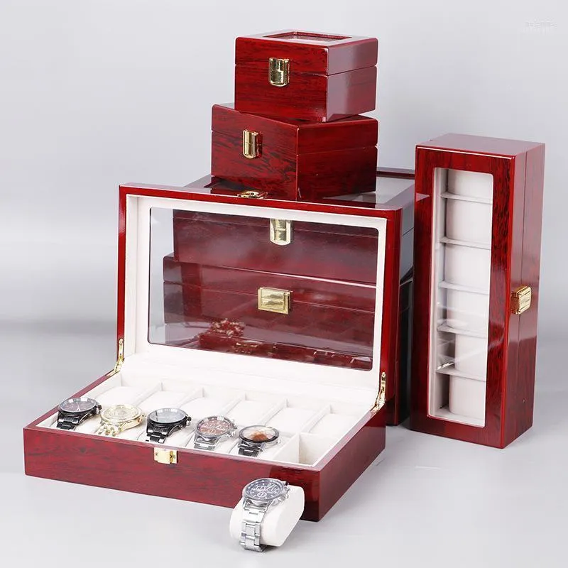 Boîtes à montres de luxe 6/10/12 grilles, affichage de Position de Table en bois de haute qualité, fait à la main, boîte laquée Hele22