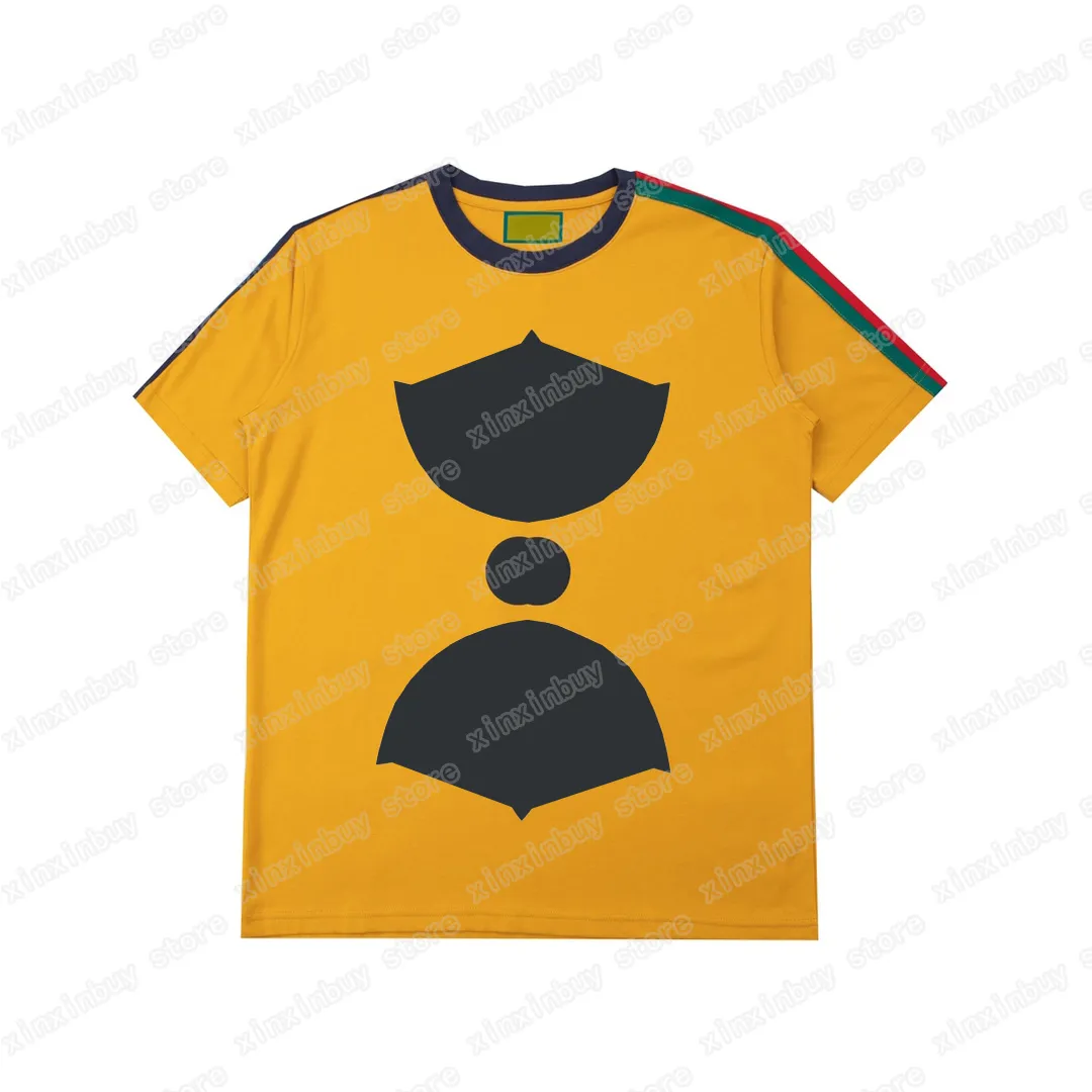 22ss Erkek Kadın Tasarımcılar t shirt tee Yaprak baskı kısa kollu Ekip Boyun Streetwear sarı xinxinbuy S-XL