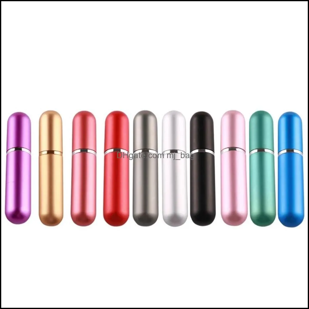 5ml refillable portable mini perfume bottle &traveler aluminum spray atomizer empty perfumery bottle 15color option pae10610