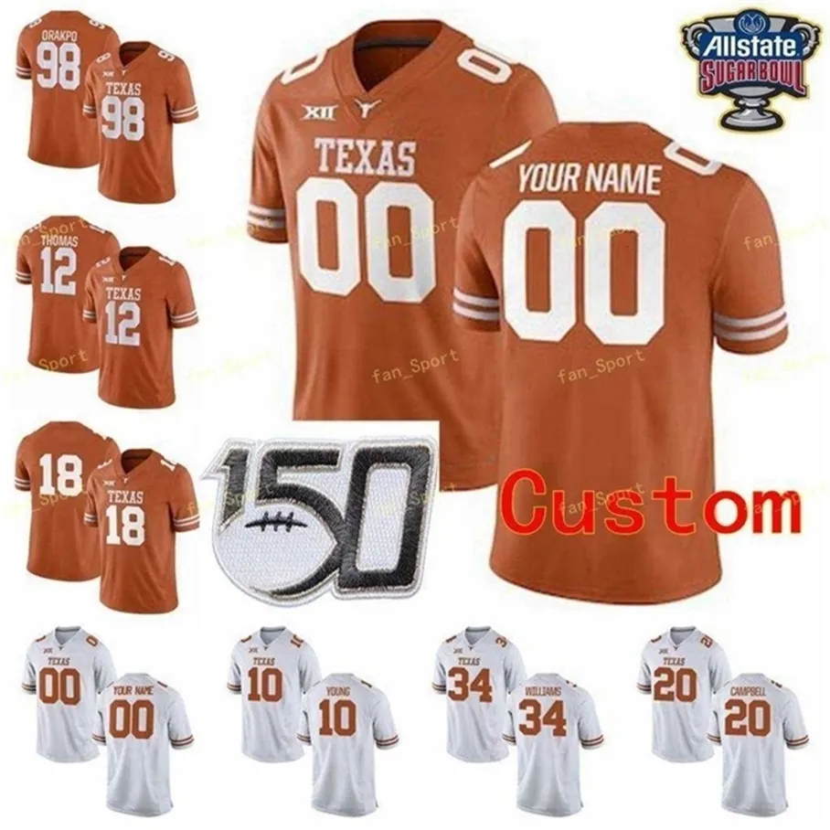 Thr ncaa college jerseys Texas Longhorns 12 Earl Thomas III 15 Marcus Washington 16 Jake Smith 17 Cameron Dicker Custom Football Stitched
