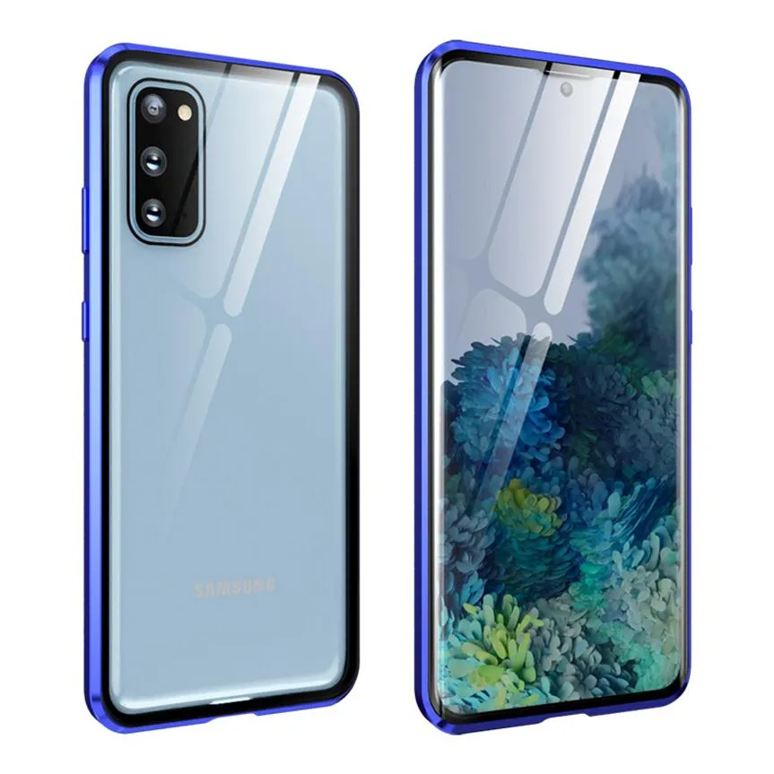 Case di telefono ad adsorbimento magnetico ibrido con vetro temperato per Samsung Galaxy S10E S10 S9 Nota 20 Plus S20 Ultra S21 FE S22250U