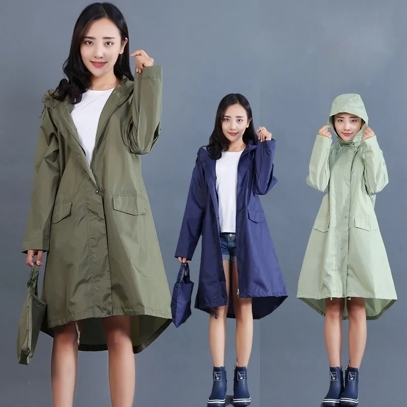 Womens knee sale length raincoat