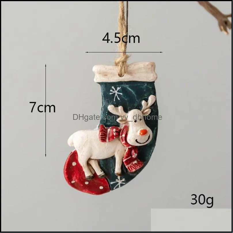 party supplies christmas resin small pendants xmax tree decoration accessories american retro pendant home decorations pae10866