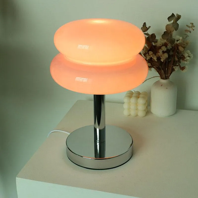 Night Lights Macaron Glass Table Lamp Trichromatic Dimming Living Room Atmosphere Lamps Eye Protection Light Girl Bedroom Bedside DecorNight
