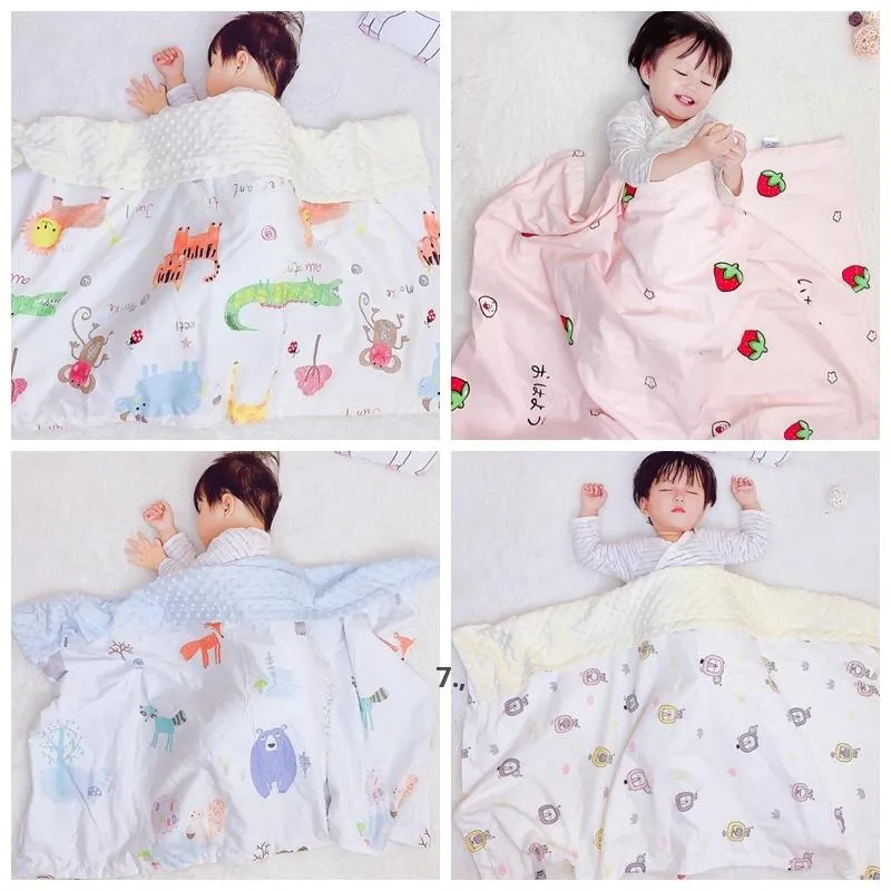 Cotton Blanket Soft Air Conditioning Blanket Children Flower Printed Kids Baby Comfort Nap Blankets Kindergarten Quilt 75*110cm RRA13116