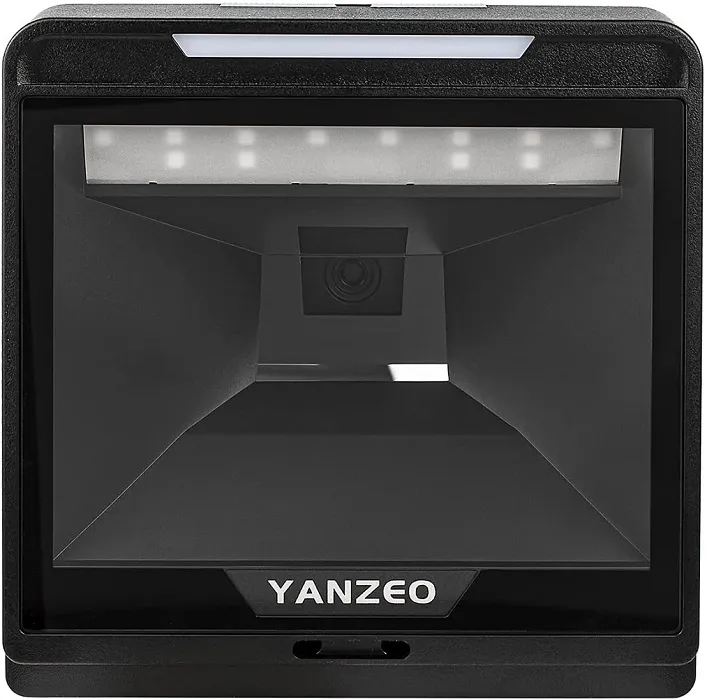 Yanzeo YS868 Scanner de código de barras a laser Imagem de desktop Código de barra omnidirecional Código de barra de alta velocidade 1D automático