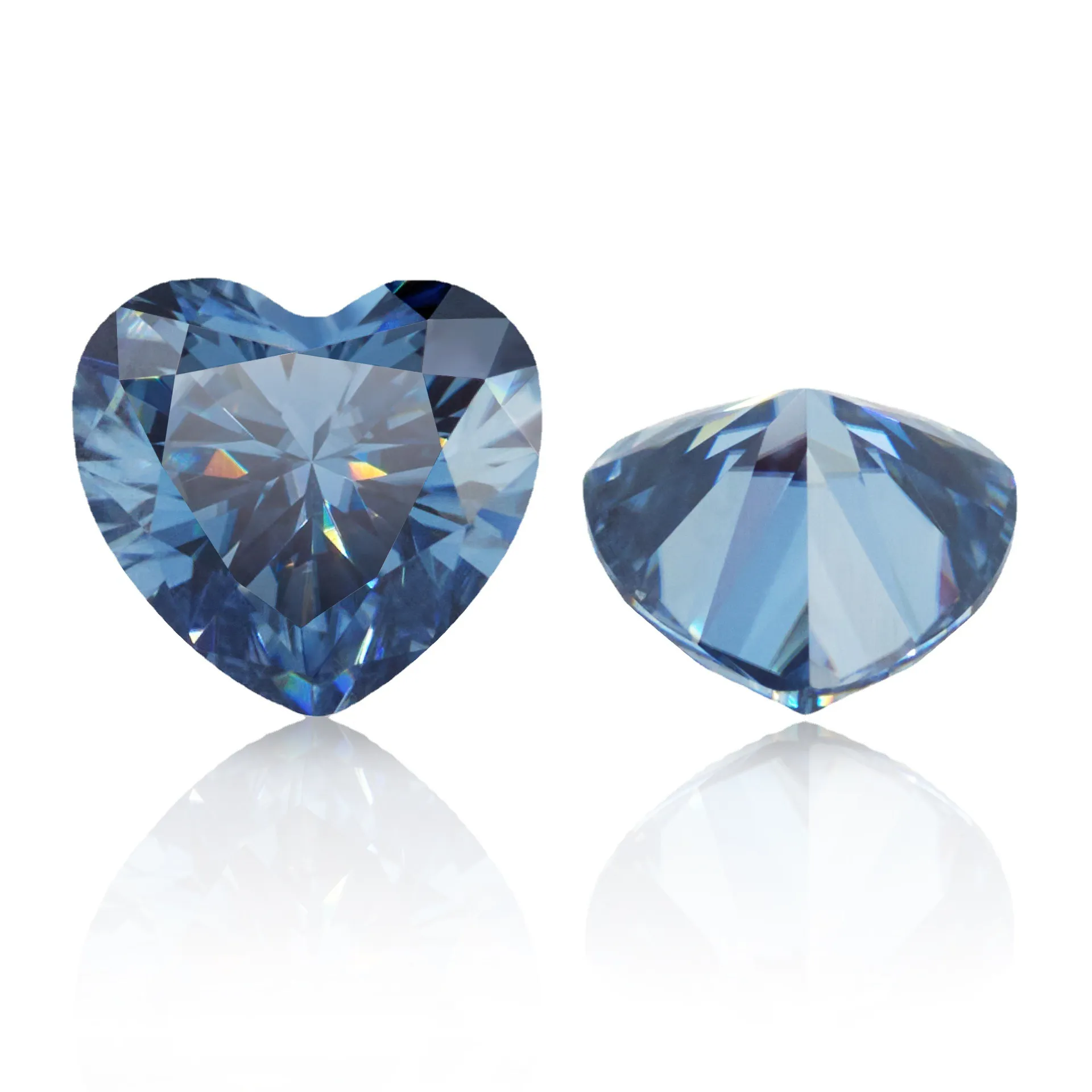 Diamants en vrac Autre Vente en gros de 5,0 ~ 10mm Couleur bleue Couleur Ronde Certificat de Moissanite moissanite lâche