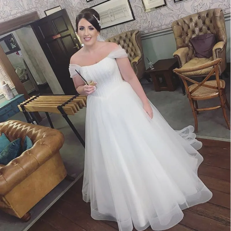 White Country Bridal Gown A Line Zipper Back Crystal Wedding Dress