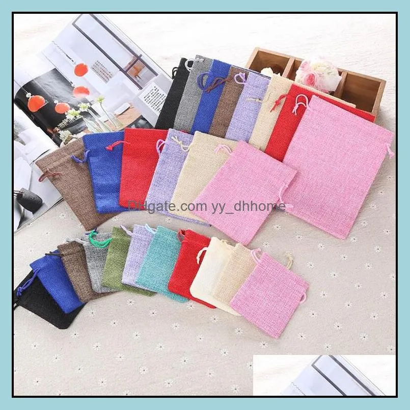 jewelry pouches gift storage bags flax cloth material for wedding party 10*12cm jewelry package wholesale free shipping 0583wh
