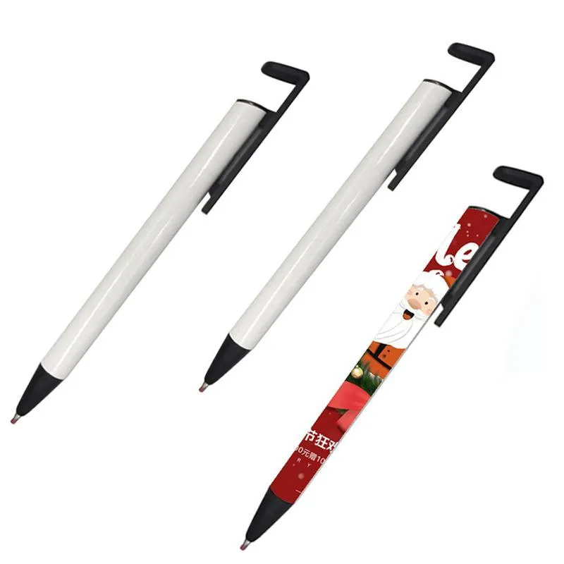 Wholesale Ballpoint Pen Markers Sublimation Blank Ballpen Shrink Warp Phone Stand Pens Promotion With Custom