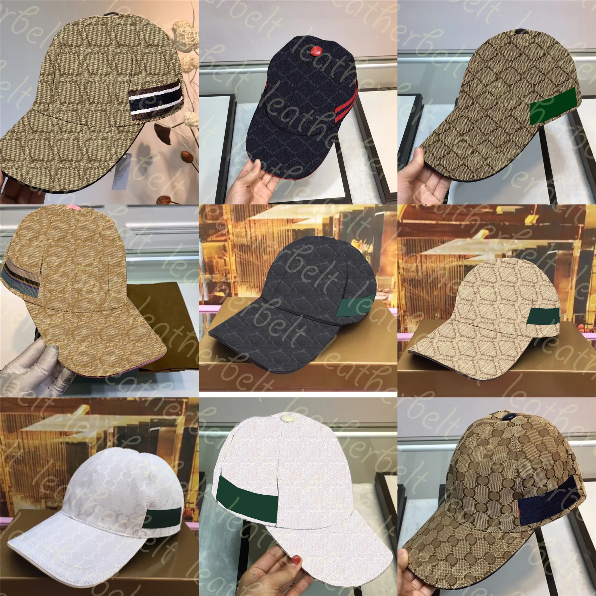 여자 남자 Snapbacks 모자 디자이너 편지 골프 모자 클래식 스트라이프 스포츠 야구 모자 Casquette