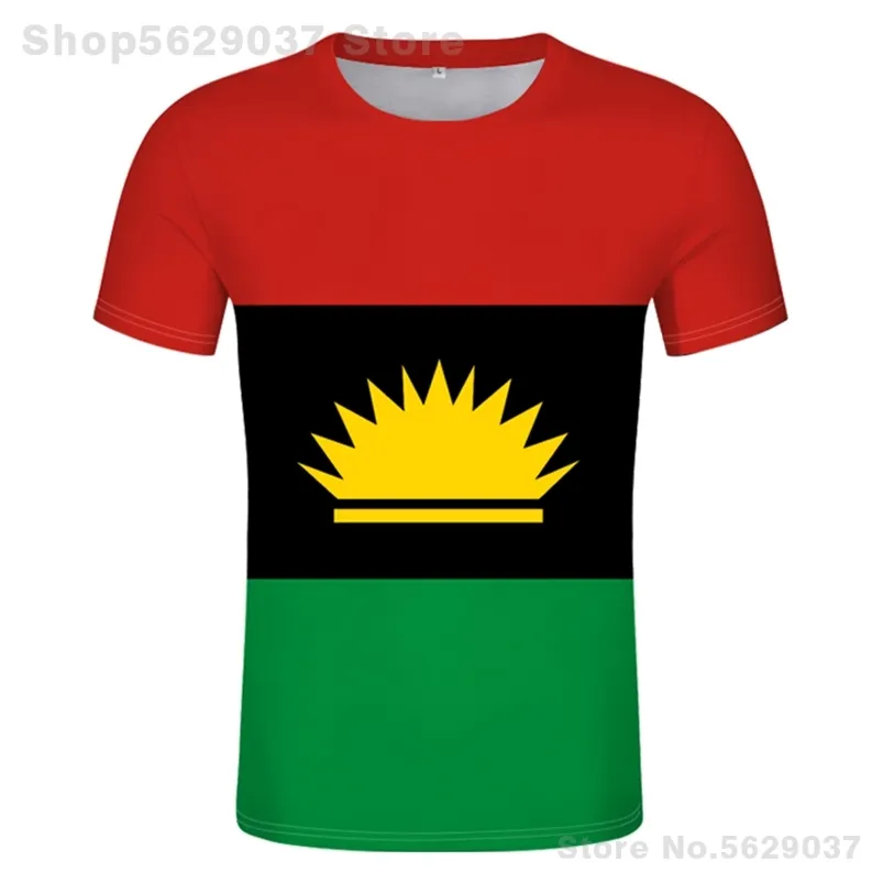 T-shirt con bandiera Biafra nome personalizzato gratuito numero T-shirt sportiva estiva da uomo e da donna Biafra con stampa po abbigliamento 220702