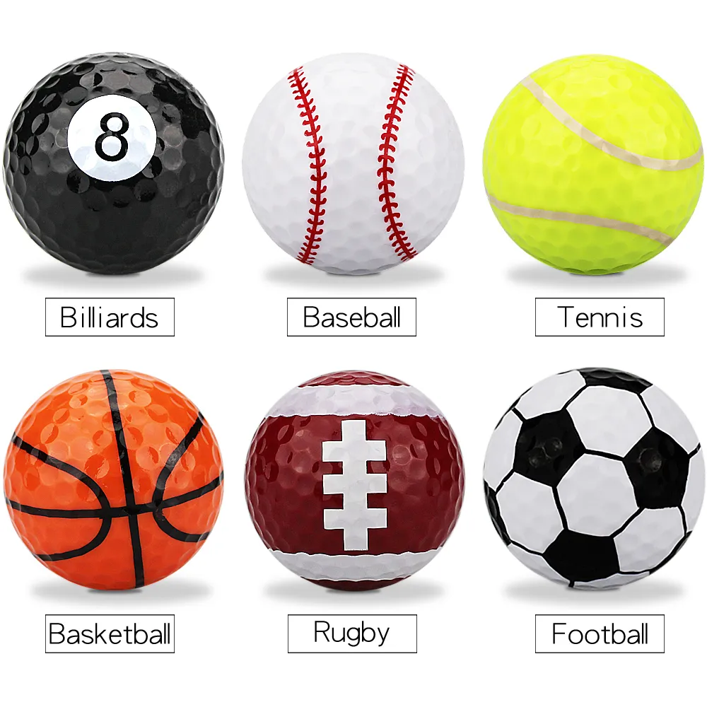 6pcs / bag Golf Balls Novelty Sports Practice balls Two layers gift