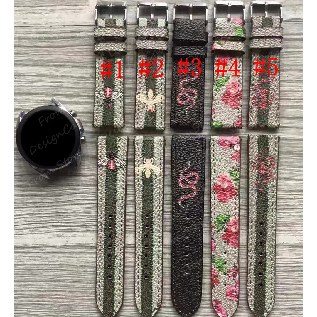 Designer lederen horlogebands telefoonhoesjes accessoires topkwaliteit voor Samsung Galaxy Watch4 20 mm 22 mm Apple 38 mm 40 mm 42 mm 44 mm Iwatch 2 3 4 5 Watchband