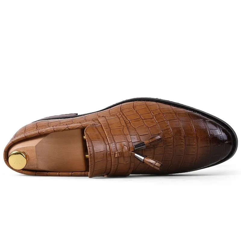 Men Brown Fashion Italy Style Design Dress Top Quality Leather Mens Party New Arrival Business Shoes Y200420