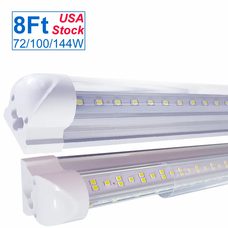 Integrate V Forme LED Tube Light 2400 мм 2,4 м 240см 8 футов 4 фута 5 футов 6 футов T8 8 футов 72 Вт Охладитель Охладитель Охладитель Охладитель Охлаждающий Ламп LOW Профиль Независимый Магазин Светильники Потолочный