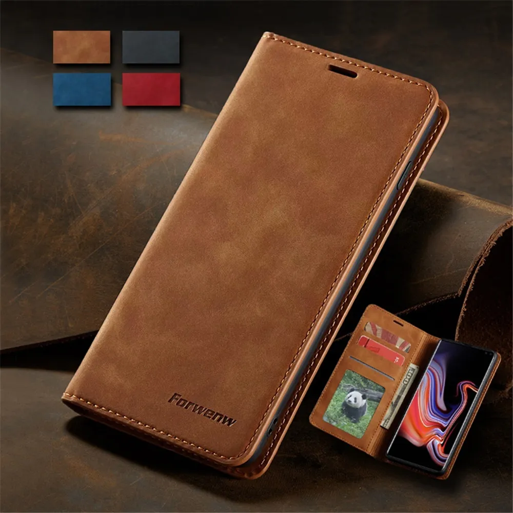 Ultra Slim Leather Case dla Samsung A71 A51 A41 A01 S10E Note20 Ultra S20 S10 Plus Flip Cover A70 A50 A40 A20E A10 S9 S8 Plus S7