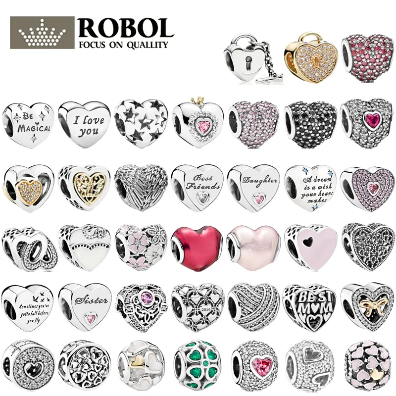 2022 newest story toy series charm 925 Sterling Silver Charms for Bracelets DIY Jewelry Heart-shaped Charm Female Jewelry wholesale box T1201