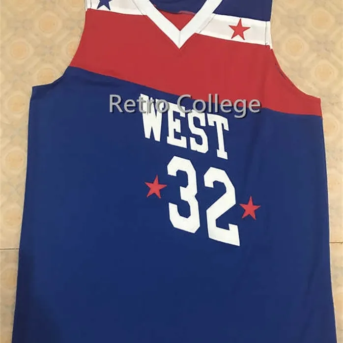 SJZL98 Mens 32 David Thompson West All Star Game 1979 Basketbal Jersey Custom Elk nummer en naam Jerseys Gestikt borduurwerk