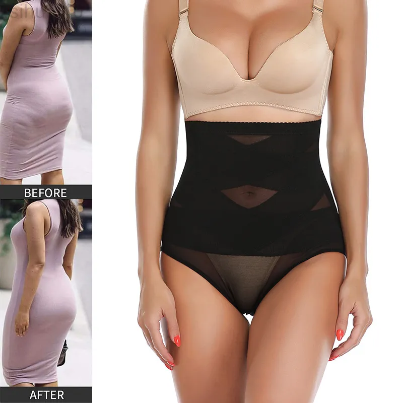 女性コンプレッションコンプレッションタミーコントロールシェイプウェアブリーフhi-waist body shaper下着バットリフタースリミングブリーフベルトブリーフl220802