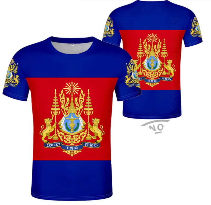 Kambodja t shirt diy gratis skräddarsydd namn nummer khm country t-shirt nation flagga kh khmer kambodjansk rike tryck po kläder 220609