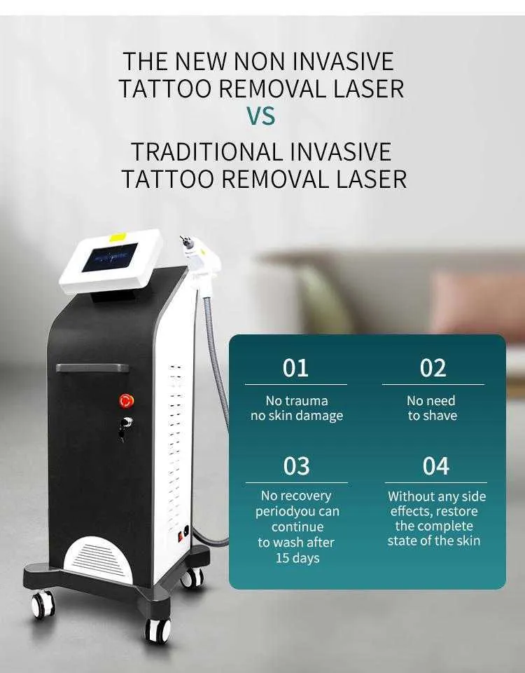 Single Handle Non-invasive Tattoo Removal Laser Machine Q Switch Nd Yag Laser Eyebrow Washing Instrument Pigment Spot Removal