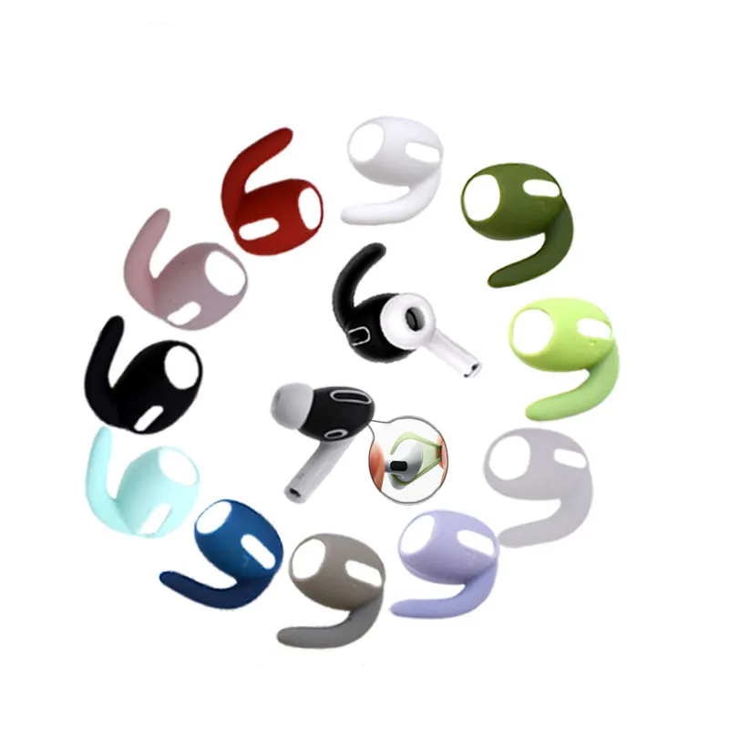 Ganchos de orelha de silicone para Airpods Pro Earbuds Anti-Slip Ear Gancho Caso Capa Anti-perdido Dicas de ouvido Air Pods Earhook Fone de ouvido Acessórios